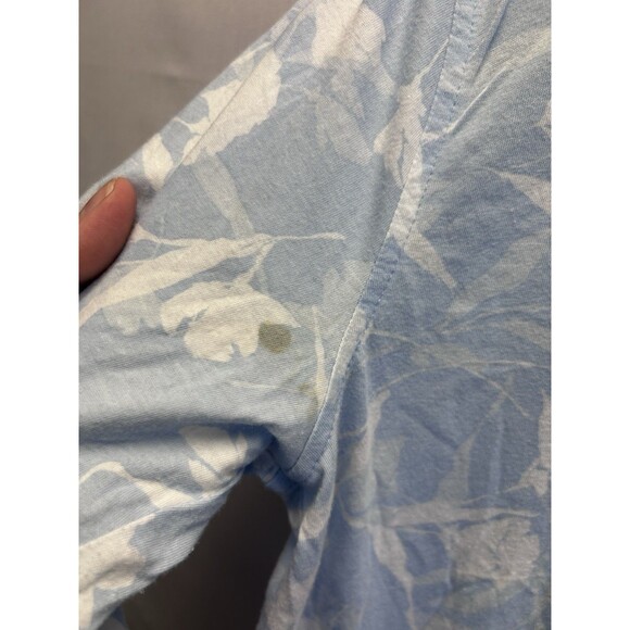 Ralph Lauren Monogrammed Women's M Blue Floral 3/4 Sleeve Sleep Shirt Cotton - Picture 9 of 9